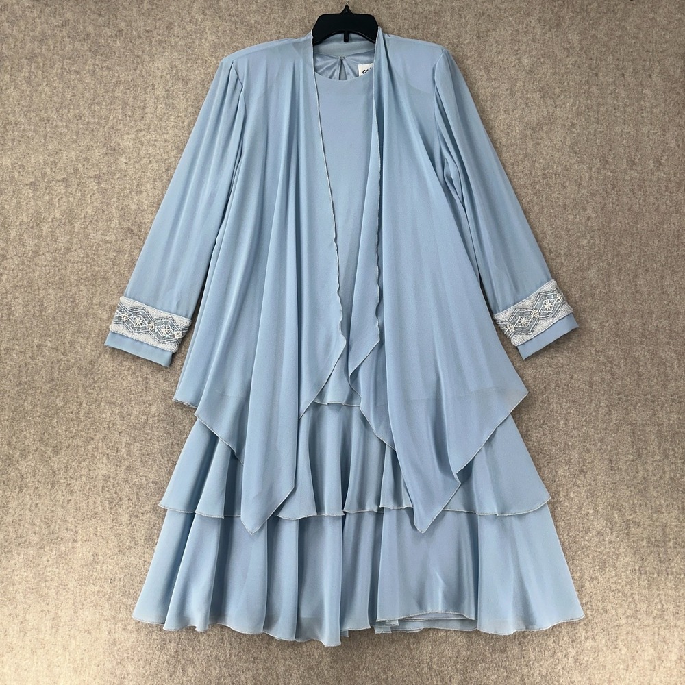 Cattiva 2 PC Chiffon Dress Sheer Long Sleeves‎ Whimsical Layered Midi 10/12